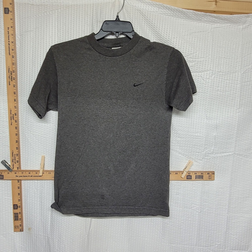 Nike Mens Small Gray Heathered Short Sleeve Embroidered Swoosh T-Shirt
